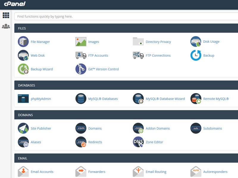 cPanel Home